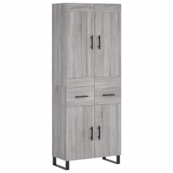 vidaXL Aparador alto madera contrachapada gris sonoma 69,5x34x180 cm