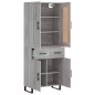 vidaXL Aparador alto madera contrachapada gris sonoma 69,5x34x180 cm vidaXL Aparador alto madera contrachapada gris sonoma 69,5x34x180 cm