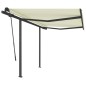vidaXL Toldo manual retráctil con postes color crema 3,5x2,5 m vidaXL Toldo manual retráctil con postes color crema 3,5x2,5 m