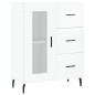 vidaXL Aparador alto madera contrachapada blanco brillo 69,5x34x180 cm