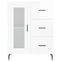 vidaXL Aparador alto madera contrachapada blanco brillo 69,5x34x180 cm