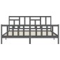vidaXL Estructura de cama con cabecero madera maciza gris 200x200 cm