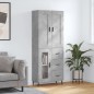 vidaXL Aparador alto madera contrachapada gris hormigón 69,5x34x180 cm vidaXL Aparador alto madera contrachapada gris hormigón 69,5x34x180 cm