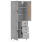 vidaXL Aparador alto madera contrachapada gris hormigón 69,5x34x180 cm vidaXL Aparador alto madera contrachapada gris hormigón 69,5x34x180 cm