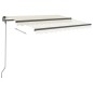 vidaXL Toldo manual retráctil con postes color crema 3,5x2,5 m vidaXL Toldo manual retráctil con postes color crema 3,5x2,5 m