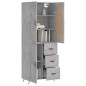 vidaXL Aparador alto madera contrachapada gris hormigón 69,5x34x180 cm vidaXL Aparador alto madera contrachapada gris hormigón 69,5x34x180 cm