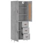 vidaXL Aparador alto madera contrachapada gris hormigón 69,5x34x180 cm vidaXL Aparador alto madera contrachapada gris hormigón 69,5x34x180 cm