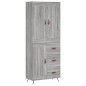 vidaXL Aparador alto madera contrachapada gris sonoma 69,5x34x180 cm vidaXL Aparador alto madera contrachapada gris sonoma 69,5x34x180 cm