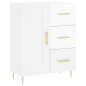vidaXL Aparador alto madera contrachapada blanco brillo 69,5x34x180 cm