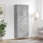 vidaXL Aparador alto madera contrachapada gris hormigón 69,5x34x180 cm