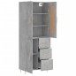vidaXL Aparador alto madera contrachapada gris hormigón 69,5x34x180 cm