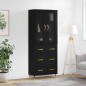 vidaXL Aparador alto madera contrachapada negro 69,5x34x180 cm vidaXL Aparador alto madera contrachapada negro 69,5x34x180 cm