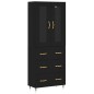 vidaXL Aparador alto madera contrachapada negro 69,5x34x180 cm vidaXL Aparador alto madera contrachapada negro 69,5x34x180 cm