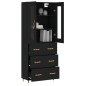 vidaXL Aparador alto madera contrachapada negro 69,5x34x180 cm vidaXL Aparador alto madera contrachapada negro 69,5x34x180 cm