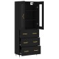 vidaXL Aparador alto madera contrachapada negro 69,5x34x180 cm vidaXL Aparador alto madera contrachapada negro 69,5x34x180 cm