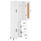 vidaXL Aparador alto madera contrachapada blanco 69,5x34x180 cm vidaXL Aparador alto madera contrachapada blanco 69,5x34x180 cm