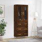 vidaXL Aparador alto madera contrachapada marrón roble 69,5x34x180 cm vidaXL Aparador alto madera contrachapada marrón roble 69,5x34x180 cm