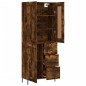 vidaXL Aparador alto madera contrachapada roble ahumado 69,5x34x180 cm