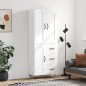 vidaXL Aparador alto madera contrachapada blanco brillo 69,5x34x180 cm vidaXL Aparador alto madera contrachapada blanco brillo 69,5x34x180 cm