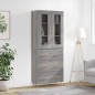 vidaXL Aparador alto madera contrachapada gris sonoma 69,5x34x180 cm vidaXL Aparador alto madera contrachapada gris sonoma 69,5x34x180 cm