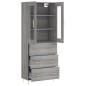 vidaXL Aparador alto madera contrachapada gris sonoma 69,5x34x180 cm vidaXL Aparador alto madera contrachapada gris sonoma 69,5x34x180 cm