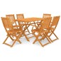 vidaXL Comedor de jardín plegable 7 piezas de madera maciza de acacia vidaXL Comedor de jardín plegable 7 piezas de madera maciza de acacia