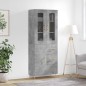 vidaXL Aparador alto madera contrachapada gris hormigón 69,5x34x180 cm vidaXL Aparador alto madera contrachapada gris hormigón 69,5x34x180 cm