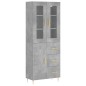 vidaXL Aparador alto madera contrachapada gris hormigón 69,5x34x180 cm vidaXL Aparador alto madera contrachapada gris hormigón 69,5x34x180 cm