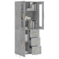 vidaXL Aparador alto madera contrachapada gris hormigón 69,5x34x180 cm vidaXL Aparador alto madera contrachapada gris hormigón 69,5x34x180 cm