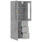 vidaXL Aparador alto madera contrachapada gris hormigón 69,5x34x180 cm vidaXL Aparador alto madera contrachapada gris hormigón 69,5x34x180 cm