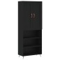 vidaXL Aparador alto madera contrachapada negro 69,5x34x180 cm vidaXL Aparador alto madera contrachapada negro 69,5x34x180 cm