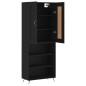 vidaXL Aparador alto madera contrachapada negro 69,5x34x180 cm vidaXL Aparador alto madera contrachapada negro 69,5x34x180 cm