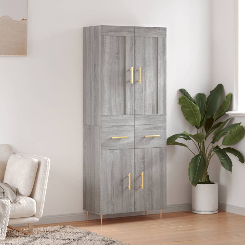 vidaXL Aparador alto madera contrachapada gris sonoma 69,5x34x180 cm vidaXL Aparador alto madera contrachapada gris sonoma 69,5x34x180 cm