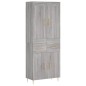 vidaXL Aparador alto madera contrachapada gris sonoma 69,5x34x180 cm vidaXL Aparador alto madera contrachapada gris sonoma 69,5x34x180 cm