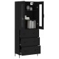 vidaXL Aparador alto madera contrachapada negro 69,5x34x180 cm vidaXL Aparador alto madera contrachapada negro 69,5x34x180 cm