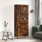 vidaXL Aparador alto madera contrachapada roble ahumado 69,5x34x180 cm