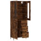vidaXL Aparador alto madera contrachapada roble ahumado 69,5x34x180 cm
