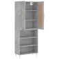 vidaXL Aparador alto madera contrachapada gris hormigón 69,5x34x180 cm vidaXL Aparador alto madera contrachapada gris hormigón 69,5x34x180 cm