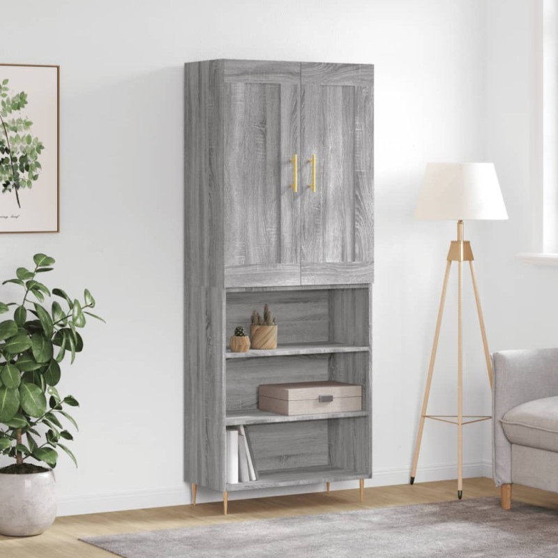 vidaXL Aparador alto madera contrachapada gris sonoma 69,5x34x180 cm vidaXL Aparador alto madera contrachapada gris sonoma 69,5x34x180 cm