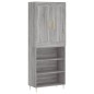 vidaXL Aparador alto madera contrachapada gris sonoma 69,5x34x180 cm vidaXL Aparador alto madera contrachapada gris sonoma 69,5x34x180 cm