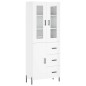 vidaXL Aparador alto madera contrachapada blanco brillo 69,5x34x180 cm