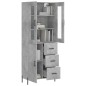 vidaXL Aparador alto madera contrachapada gris hormigón 69,5x34x180 cm vidaXL Aparador alto madera contrachapada gris hormigón 69,5x34x180 cm