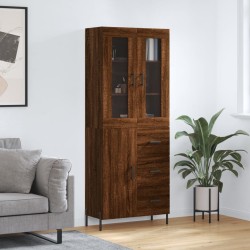 vidaXL Aparador alto madera contrachapada marrón roble 69,5x34x180 cm