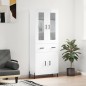 vidaXL Aparador alto madera contrachapada blanco brillo 69,5x34x180 cm vidaXL Aparador alto madera contrachapada blanco brillo 69,5x34x180 cm