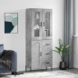 vidaXL Aparador alto madera contrachapada gris hormigón 69,5x34x180 cm vidaXL Aparador alto madera contrachapada gris hormigón 69,5x34x180 cm