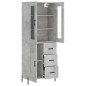 vidaXL Aparador alto madera contrachapada gris hormigón 69,5x34x180 cm vidaXL Aparador alto madera contrachapada gris hormigón 69,5x34x180 cm