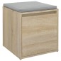 vidaXL Cajón taburete madera contrachapada roble Sonoma 40,5x40x40 cm vidaXL Cajón taburete madera contrachapada roble Sonoma 40,5x40x40 cm