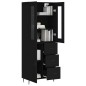 vidaXL Aparador alto madera contrachapada negro 69,5x34x180 cm vidaXL Aparador alto madera contrachapada negro 69,5x34x180 cm