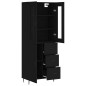 vidaXL Aparador alto madera contrachapada negro 69,5x34x180 cm vidaXL Aparador alto madera contrachapada negro 69,5x34x180 cm