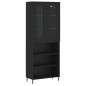 vidaXL Aparador alto madera contrachapada negro 69,5x34x180 cm vidaXL Aparador alto madera contrachapada negro 69,5x34x180 cm